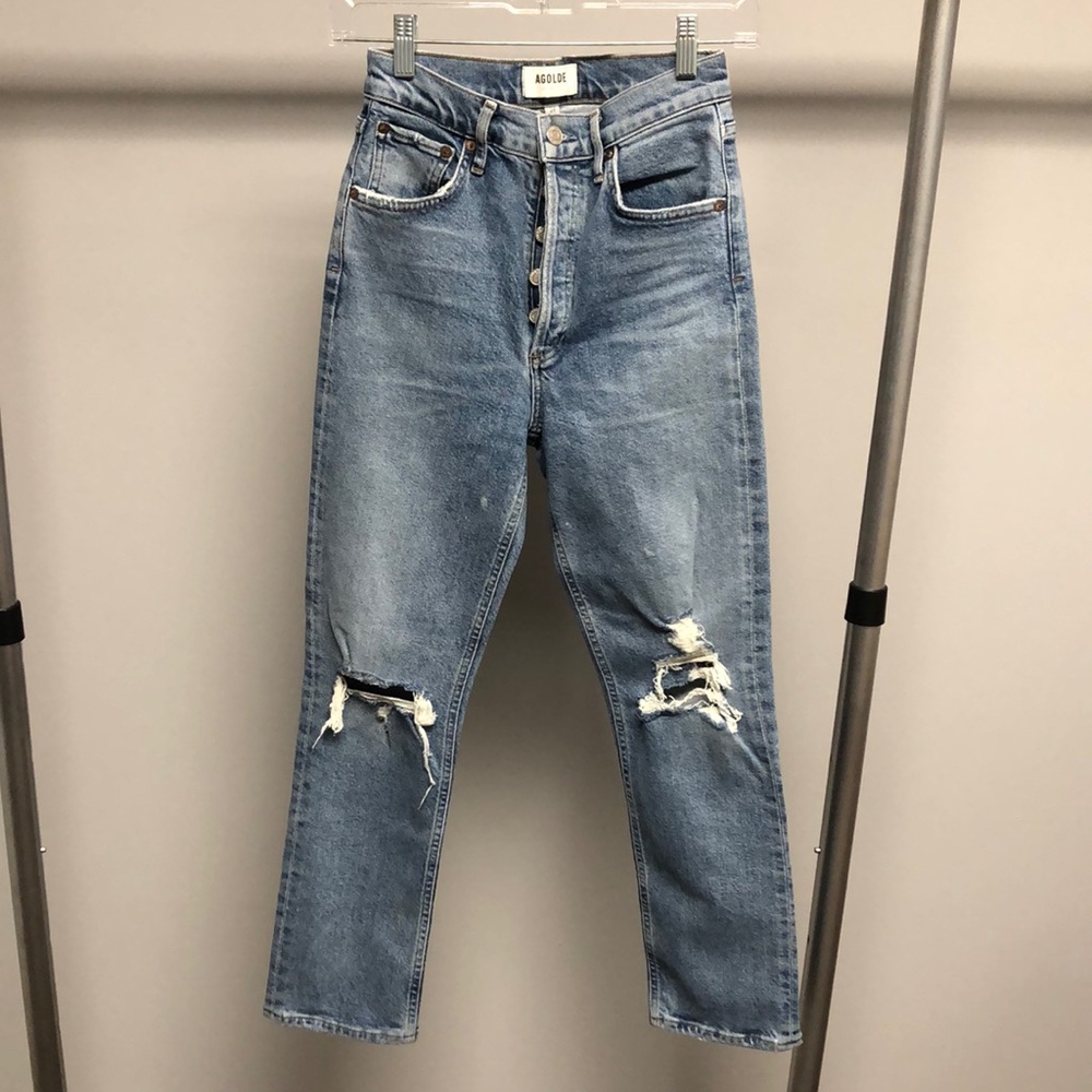 Agolde “Riley” high rise straight crop size 24